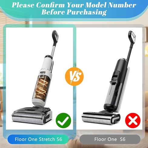 Only Version 1 for Tineco Floor One S7 PRO / S6 Wet and Dry Vacuum Cleaner Replacement Parts 7 Pieces Accessories 3 Roller Brushes + 3 HEPA Filters + 1 Cleaning Brush, Part No. FW200300US in Kuwait