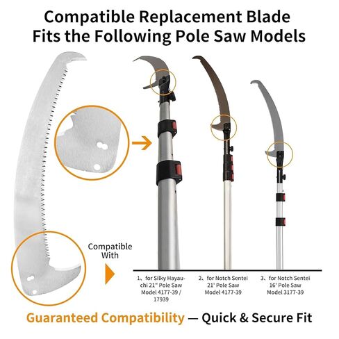 Kamikaze 390mm Pole Saw Replacement Blade, Compatible with Silky & Notch Pole Saws,15.4 in SK4 Steel Pruning Saw Blade, 5.5 TPI Impulse-Hardened Teeth, Hard Chrome Plated, 1.5mm Thick Arborist in Kuwait