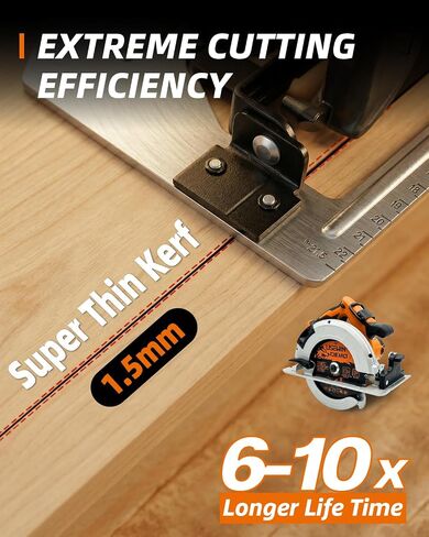 6-1/2 Inch Circular Saw Blades 24T - Demolition and Framing Blade with NiCo Cutting Teeth, Teflon Non-Stick Coating, for Wood with Nails, Hardwood, Plywood, Ultra-Thin 1.5mm Kerf in Kuwait