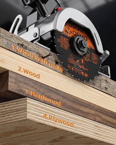 6-1/2 Inch Circular Saw Blades 24T - Demolition and Framing Blade with NiCo Cutting Teeth, Teflon Non-Stick Coating, for Wood with Nails, Hardwood, Plywood, Ultra-Thin 1.5mm Kerf in Kuwait