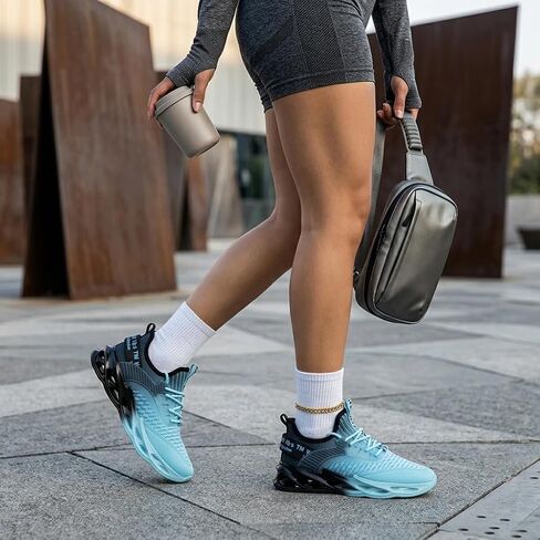 Women's Fashionable Walking Shoes Women's Running Shoes Women's Tennis Shoes, Breathable Comfortable Cushioned Rebound Hollow-Out Sole, Blue Pink, Lace-Up Design, Daily Commute, Campus Wear, Workouts in Kuwait