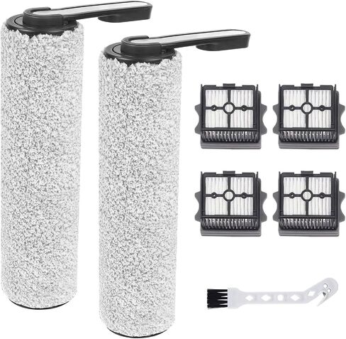 Only Version 1 for Tineco Floor One S7 PRO / S6 Wet and Dry Vacuum Cleaner Replacement Parts 7 Pieces Accessories 3 Roller Brushes + 3 HEPA Filters + 1 Cleaning Brush, Part No. FW200300US in Kuwait