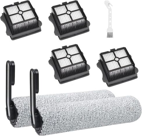 Only Version 1 for Tineco Floor One S7 PRO / S6 Wet and Dry Vacuum Cleaner Replacement Parts 7 Pieces Accessories 3 Roller Brushes + 3 HEPA Filters + 1 Cleaning Brush, Part No. FW200300US in Kuwait
