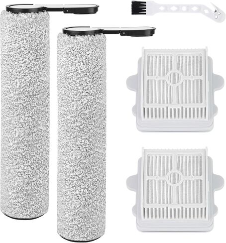 Only Version 1 for Tineco Floor One S7 PRO / S6 Wet and Dry Vacuum Cleaner Replacement Parts 7 Pieces Accessories 3 Roller Brushes + 3 HEPA Filters + 1 Cleaning Brush, Part No. FW200300US in Kuwait