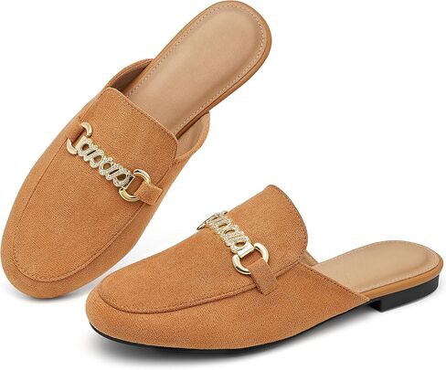 Alicegana Dressy Mules for Women Flats: Comfortable Business Casual Shoes | Closed Round Toe Suede Slingback Flats for Office Work - Classic Slip On Backless Loafers Slides 2026 in Kuwait