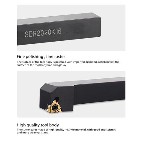 Indexable Lathe Carbide Insert 1PCS SER2020K16 External Thread Turning Tool Lathe Cutter Bar Holder in Kuwait