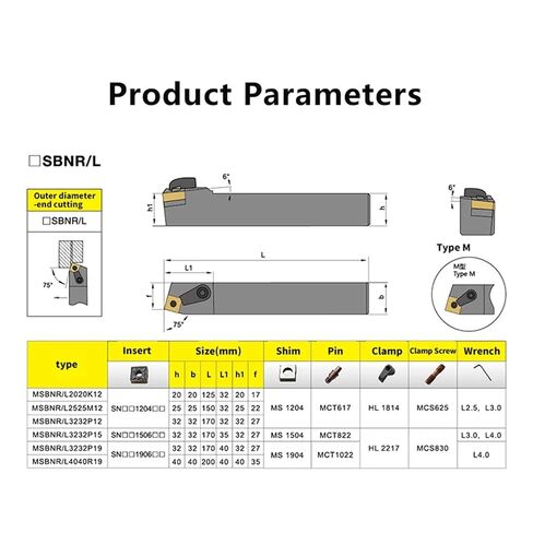Indexable Lathe Carbide Insert 1PCS MSBNR2020K12 External Turning Tool Lathe Bar Holder Cutting Cutter in Kuwait