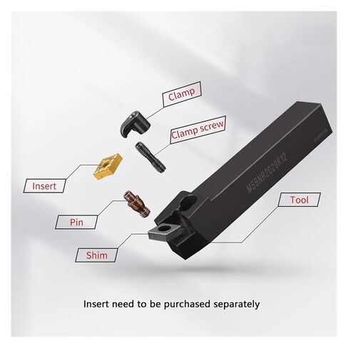 Indexable Lathe Carbide Insert 1PCS MSBNR2020K12 External Turning Tool Lathe Bar Holder Cutting Cutter in Kuwait