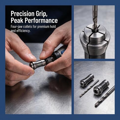 4 Pack Die Grinder Collets, 2 pcs 3mm and 2 pcs 6mm Collet Chuck Adapter Set, Precision Grinder Collet for 1/8 Inch and 1/4 Inch Shank Rotary Tools in Kuwait