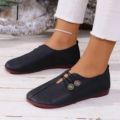Women's Plus Size Flat Loafers Casual Round Toe Slip On Moccasins Comfortable Soft Sole Walking Shoes in Kuwait