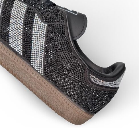 adidas Originals Samba OG Womens Sneaker (Black Rhinestone Silver, 8) in Kuwait