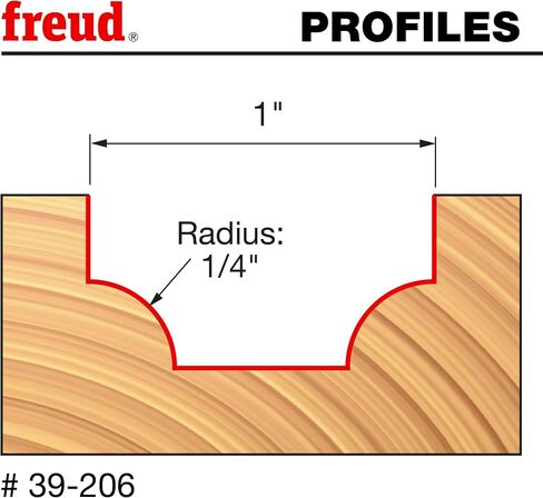 Freud 39-206: 1/4" Radius Ovolo Bit with 1/4" shank, 1-3/4" overall length in Kuwait