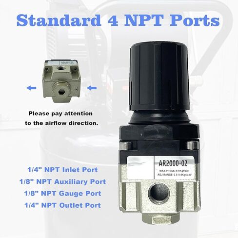 D27253 Air Compressor Pressure Regulator for Dewalt for Craftsman for Devilbiss D272534 Port Pressure Regulator Adjustable From 0-150 Psi 1/4&Prime Npt Import/Export 1/8&Prime Npt Pressure Gauge Port in Kuwait