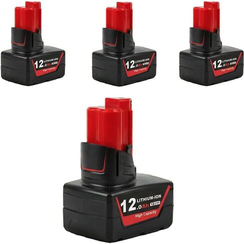 2Pack 12.0Ah M12 Replacement Battery for Milwaukee 12V Tools | Impact-resistant ABS bottom shell;6-way chip safety protection;Optimized internal heat dissipation in Kuwait