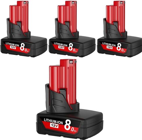 2Pack 12.0Ah M12 Replacement Battery for Milwaukee 12V Tools | Impact-resistant ABS bottom shell;6-way chip safety protection;Optimized internal heat dissipation in Kuwait