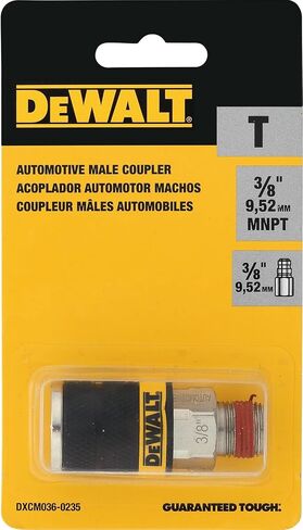 DEWALT 3/8-Inch Body Automotive Air Coupler with 3/8-Inch MNPT: High-Flow 6-Ball Design, 300 PSI in Kuwait