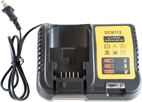 for Dewalt Battery Charger Replacement DCB112 Li-Ion Battery Charger for Dewalt, Black, 10.8V 14.4V 18V Compatible, Fast 2A Charging, 5.5x4x2.4 Inch, with Overheating Protection Charger 1 PC in Kuwait