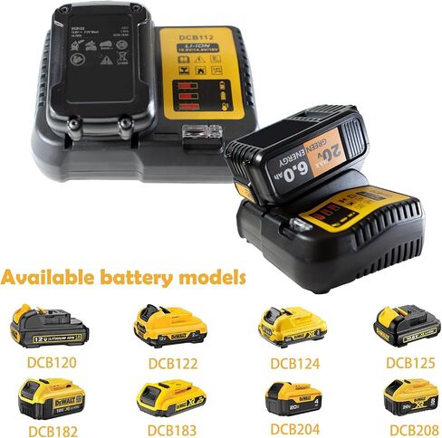 for Dewalt Battery Charger Replacement DCB112 Li-Ion Battery Charger for Dewalt, Black, 10.8V 14.4V 18V Compatible, Fast 2A Charging, 5.5x4x2.4 Inch, with Overheating Protection Charger 1 PC in Kuwait