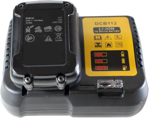 for Dewalt Battery Charger Replacement DCB112 Li-Ion Battery Charger for Dewalt, Black, 10.8V 14.4V 18V Compatible, Fast 2A Charging, 5.5x4x2.4 Inch, with Overheating Protection Charger 1 PC in Kuwait
