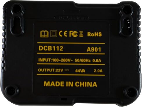 for Dewalt Battery Charger Replacement DCB112 Li-Ion Battery Charger for Dewalt, Black, 10.8V 14.4V 18V Compatible, Fast 2A Charging, 5.5x4x2.4 Inch, with Overheating Protection Charger 1 PC in Kuwait