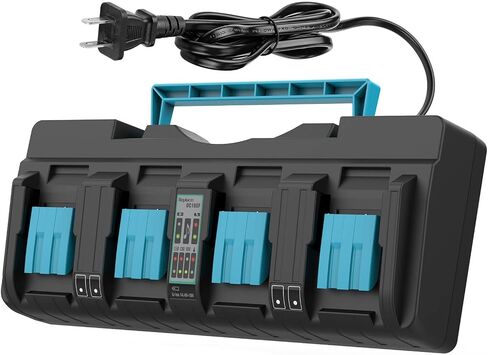 Energup 4-Port DC18SF Replace for makita Battery Charger for Ma Kita 14.4-18V Battery BL1830 BL1840 BL1850 BL1860 BL1815 BL1430 Replace Ma Kita DC18SF DC18RC DC18RD DC18RA Charger in Kuwait