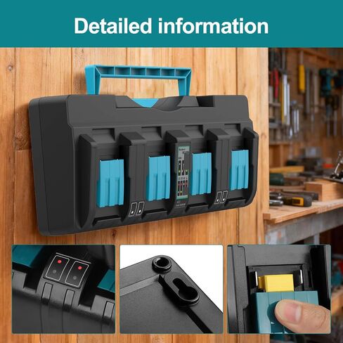 Energup 4-Port DC18SF Replace for makita Battery Charger for Ma Kita 14.4-18V Battery BL1830 BL1840 BL1850 BL1860 BL1815 BL1430 Replace Ma Kita DC18SF DC18RC DC18RD DC18RA Charger in Kuwait