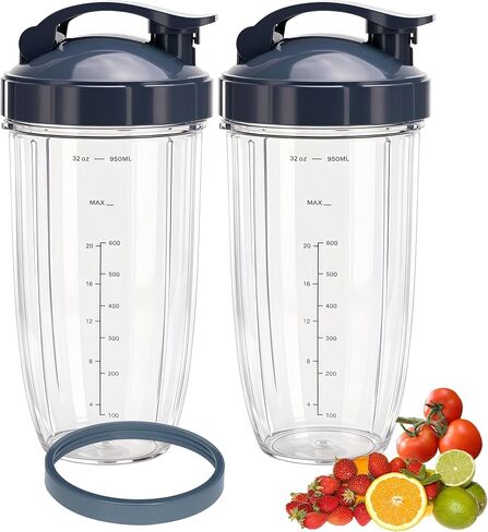 [ترقية] أكواب خلاط بديلة بوزن 24oz مع أجزاء شفاه متوافقة مع خلاط Nutribullet 600w و900w in Kuwait
