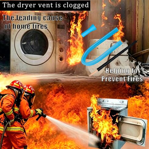 Dryer Vent Cleaner Kit Dryer Lint Cleaner Kit - Household Universal Vacuum Hose Attachment + Lint Brush for Easy Vent Cleaning, Hose Fit Most Vauum Cleaners to Improve Dryer Efficiency in Kuwait