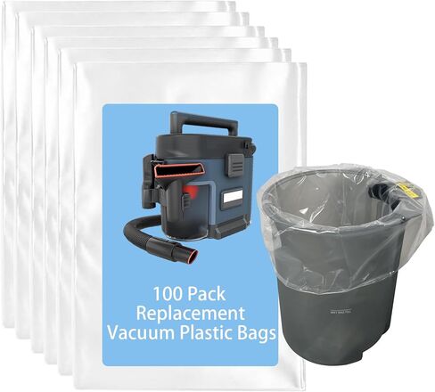 50 Piece Vacuum Plastic Bags Compatible with Shark MessMaster PortableWet Dry Vacuums VS100, VS101, VS100C, VX102BRN, VX101: Durable, Leak-Proof, and Easy to Use in Kuwait