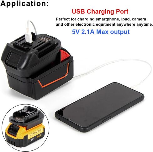 Battery Adapter for Dewalt/Milwaukee to Makita 18V Cordless Tool | Compatibe with Dewalt 20V/ Milwaukee 18V M18 Li-ion Battery, Convert to for Makita BL1830 BL1840 BL1850 Battery, Bare Adapter in Kuwait