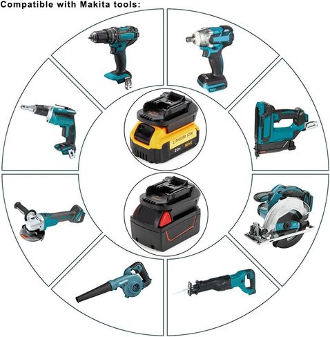 Battery Adapter for Dewalt/Milwaukee to Makita 18V Cordless Tool | Compatibe with Dewalt 20V/ Milwaukee 18V M18 Li-ion Battery, Convert to for Makita BL1830 BL1840 BL1850 Battery, Bare Adapter in Kuwait