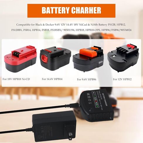 14.4V Battery Charger for Black & Decker HPB14/FSB14, for FS14BX/FS140BX in Saudi Arabia