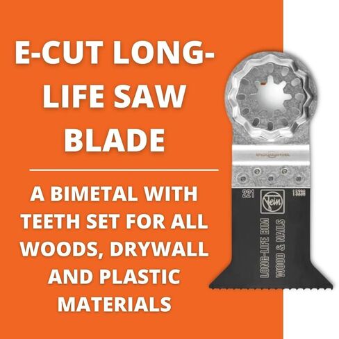 Fein E-Cut Universal Medium Width Waisted Saw Blade | BiMetal Wavy Teeth for Aluminum Profile and Copper Pipes - StarLock Mount, 2-1/8" Blade Length, 3-Pack - 63502223270 in Kuwait