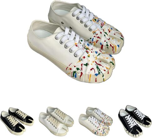 Women's Tabi Shoes Canvas Upper - Graffiti Design Cross Laces Breathable Lining Non - Slip Durable Sole Versatile Casual Sneakers for Daily Wear. in Kuwait