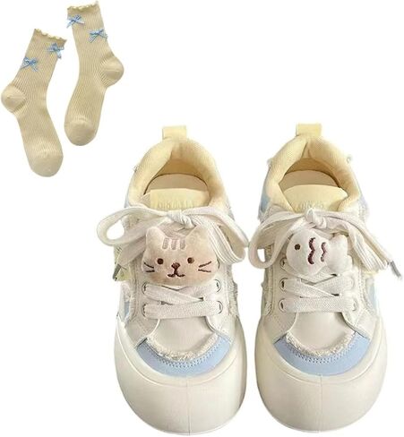 Kitten Chunky Sneakers for Women & Girls Cute Y2K Platform Walking Shoes with Socks & Accessories in Kuwait