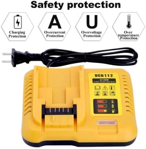 DCB112 Battery Charger Replacement for De-Walt 12V 20V and 60V MAX Lithium-Ion Battery DCB201 DCB200 DCB612 DCB609-2 DCB609 DCB606 DCB606-2 DCB208 DCB206 DCB204 DCB203 DCB126 in Kuwait