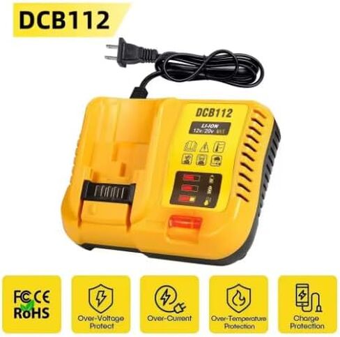 DCB112 Battery Charger Replacement for De-Walt 12V 20V and 60V MAX Lithium-Ion Battery DCB201 DCB200 DCB612 DCB609-2 DCB609 DCB606 DCB606-2 DCB208 DCB206 DCB204 DCB203 DCB126 in Kuwait