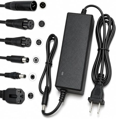 29.4V 2A Lithium Battery Fast Charger: 5-in-1 Universal Plug Smart Charger for 24V 25.2V 25.6V 25.9V 7S Lithium Battery Packs, Compatible with E-Scooters and Electric Devices in Kuwait