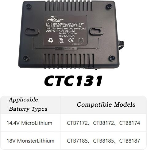 CTC131 CTC131A Lithium Dual Bay Battery Charger Replacement for Snap-on 14.4V & 18V Batteries CTB8174 CTB8185 CTB7185 in Kuwait