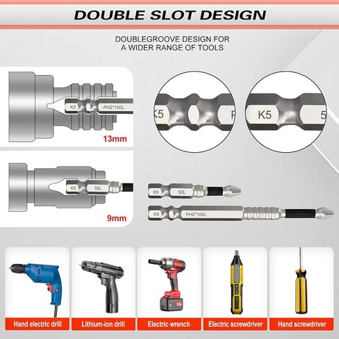 Magnetic Screwdriver Bit Set, Strong Magnetic Anti Slip Durability Screwdriver Drill Bit Set,25 50 65 70 100 120 150MM Magnetic Screwdriver Bits (7pcs) in Kuwait