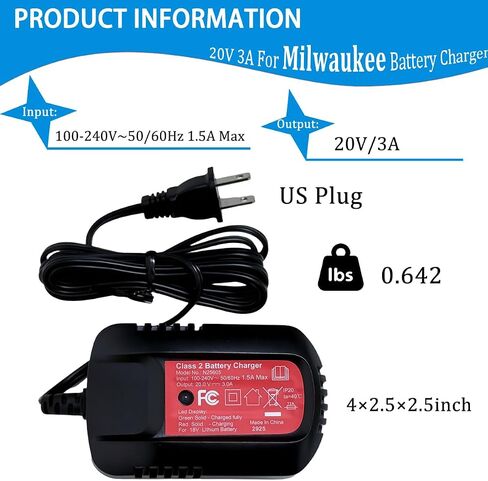 for Milwaukee M18 Charger to Charge Milwaukee 18V Lithium Battery 48-11-1820 48-11-1840 48-11-1850 48-11-1815 48-11-1812... in Kuwait
