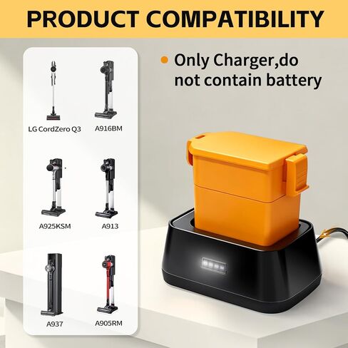 Fast Charger Base for Battery of LG CordZero Q3, A9 Vacuum Cleaner | Model A9K-CORE,A9MAX,A9T-Ultra,A9S,A9K PRO,A9N,A9M,A9MULTI,A958,A958SA,A9Plus A905M A907GMS A905RM A908MVR A929KVM A958S A916 in Kuwait