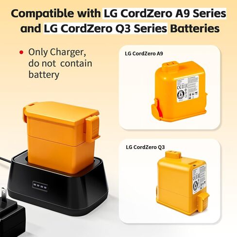 Fast Charger Base for Battery of LG CordZero Q3, A9 Vacuum Cleaner | Model A9K-CORE,A9MAX,A9T-Ultra,A9S,A9K PRO,A9N,A9M,A9MULTI,A958,A958SA,A9Plus A905M A907GMS A905RM A908MVR A929KVM A958S A916 in Kuwait