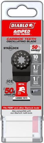 Diablo Amped Steel Demon Carbide Teeth Oscillating Blade - 10-Pack | Ideal for Metal - 1-1/4" Cutting Width, 1-1/2" Depth - DOS125CF10 in Kuwait