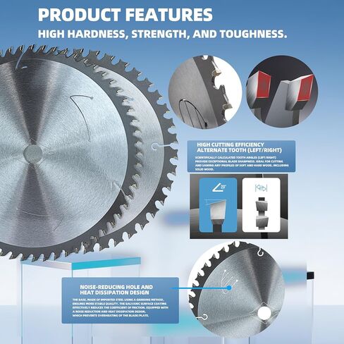 7-1/4 Inch Circular Saw Blade Set 24T + 40T + 60T, Saw Blade Arbor Size 5/8-inch, Fit for Plywood, Soft & Hardwood, Wood with Nails, 3-Pack in Kuwait