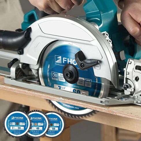 7-1/4 Inch Circular Saw Blade Set 24T + 40T + 60T, Saw Blade Arbor Size 5/8-inch, Fit for Plywood, Soft & Hardwood, Wood with Nails, 3-Pack in Kuwait