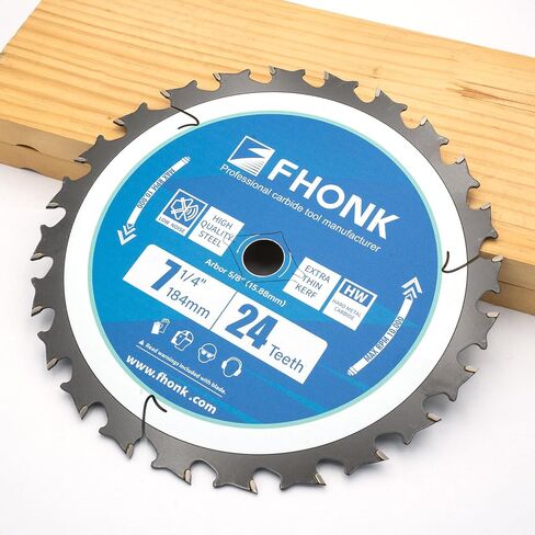 7-1/4 Inch Circular Saw Blade Set 24T + 40T + 60T, Saw Blade Arbor Size 5/8-inch, Fit for Plywood, Soft & Hardwood, Wood with Nails, 3-Pack in Kuwait