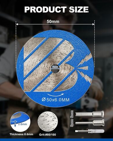 2 Inch Ultra-Thin Mini Diamond Blade - 5pcs Sintered Diamond Blade Set with 1/8"/1/4" Shank & Screwdriver*1, for Tile Grout Removal & Cutting Soft Ceramic Tiles in Kuwait