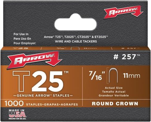 ARROW FASTENERS 257 T25 STAPLE, 7/16", 1,000 PK in Kuwait