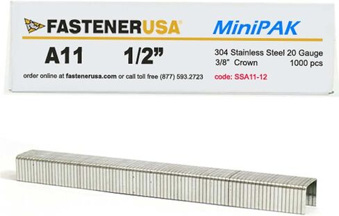 A1112SS 20 Ga 1/2" Leg x 3/8" Crown Stainless Steel Fine Wire Staples, 1000 Count in Kuwait